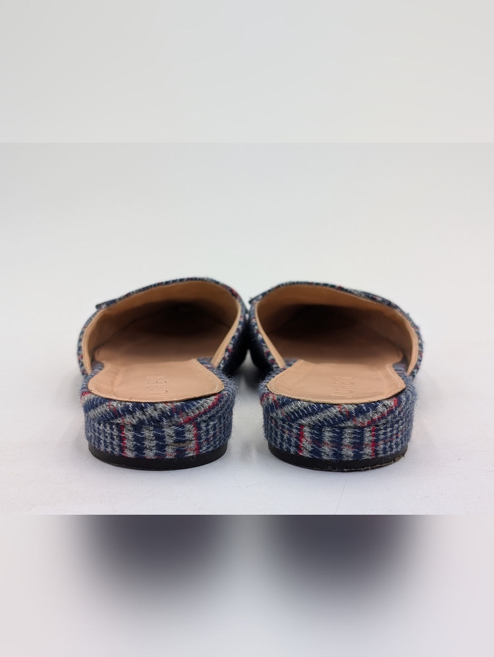 J.CREW Tweed Plaid Penny Loafer Women Sz 5 Blue|Red|White Elongated Pointed Toe - Picture 14 of 17